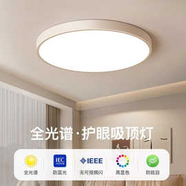 全光谱吸顶灯现代简约卧室灯超薄主卧厨房新款民宿酒店三防主灯具