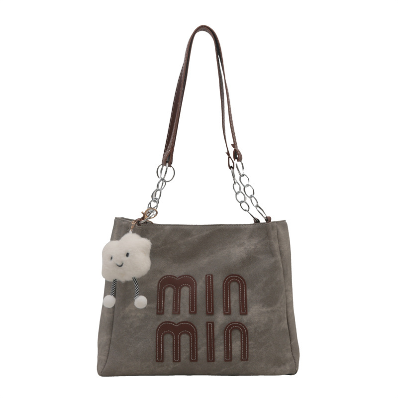 Bolsa de viaje de ocio para mujeres 2024 nueva bolsa de compras de hombro de textura simple de otoño y invierno