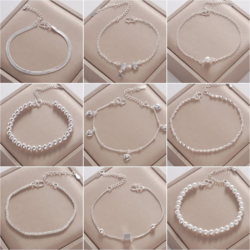 Color-Preserving Student Silver Bracelet for Women, Simple Bracelet, Korean Style Star and Butterfly Jewelry, Fashionable Gift Manufacturer, Foreign Trade