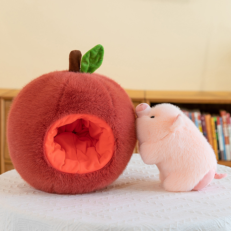Nuevo juguete de peluche de cerdo de manzana lindo cerdo muñeca niña regalo muñeca creativa muñeca agarra muñeca comercio exterior