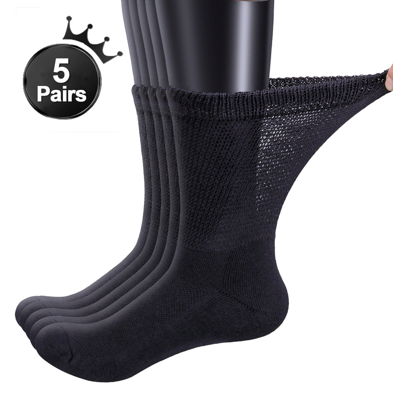Yuedge New Bamboo Fiber Socks for Men and Women, Non-Restrictive, Elastic, Free, Loose, Comfortable, Breathable Socks