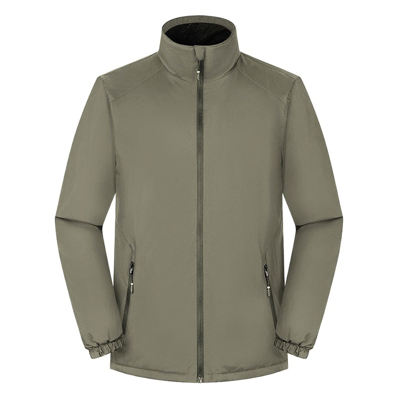 Otoño e invierno chaqueta al aire libre hombres y mujeres mismo a prueba de viento impermeable collar de soporte malla interior montañismo ropa fitness chaqueta deportiva