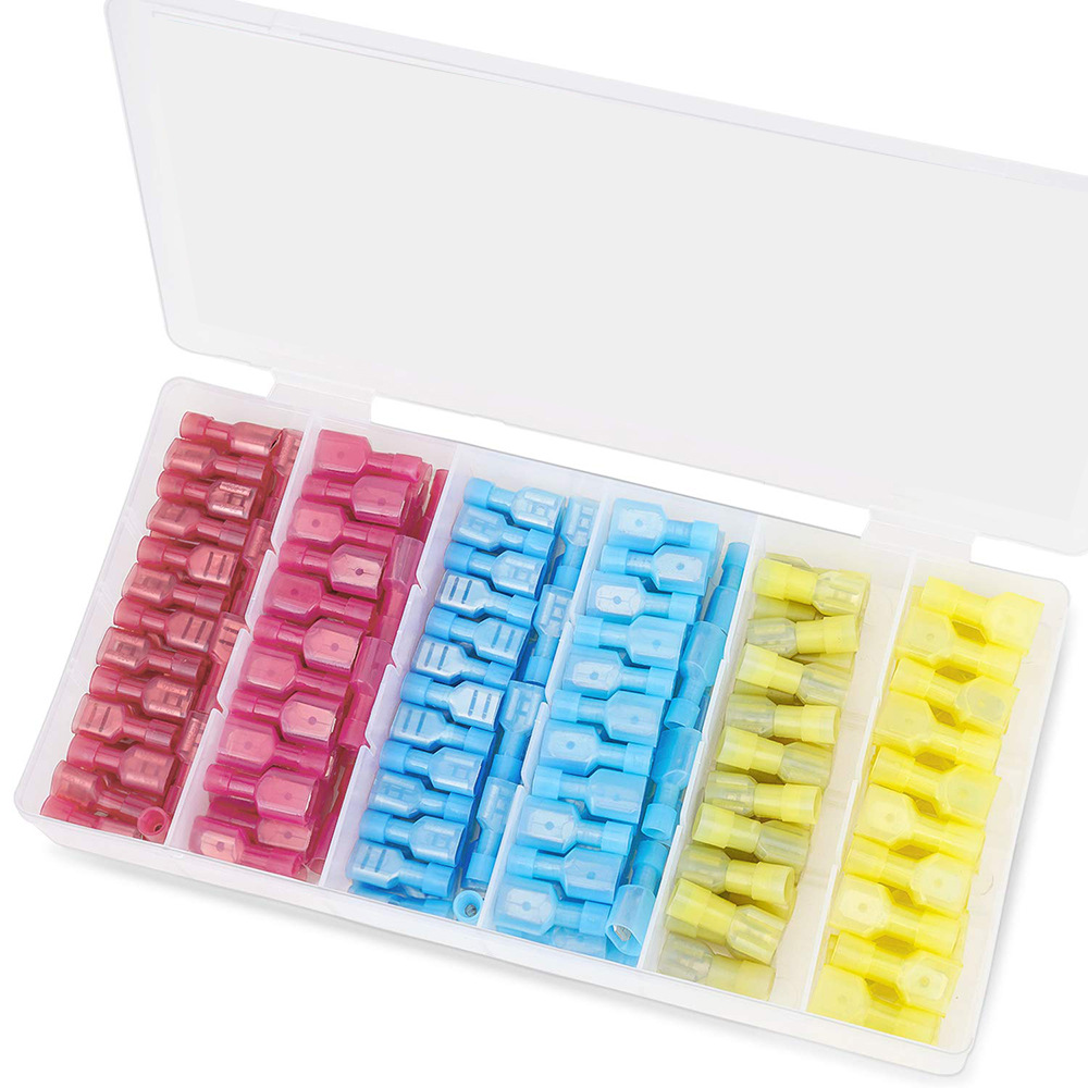 200 PCSSpring Nylon Fullyulated Terminal Male And Female Butt Spring Blade Cold-pressed Terminal Block