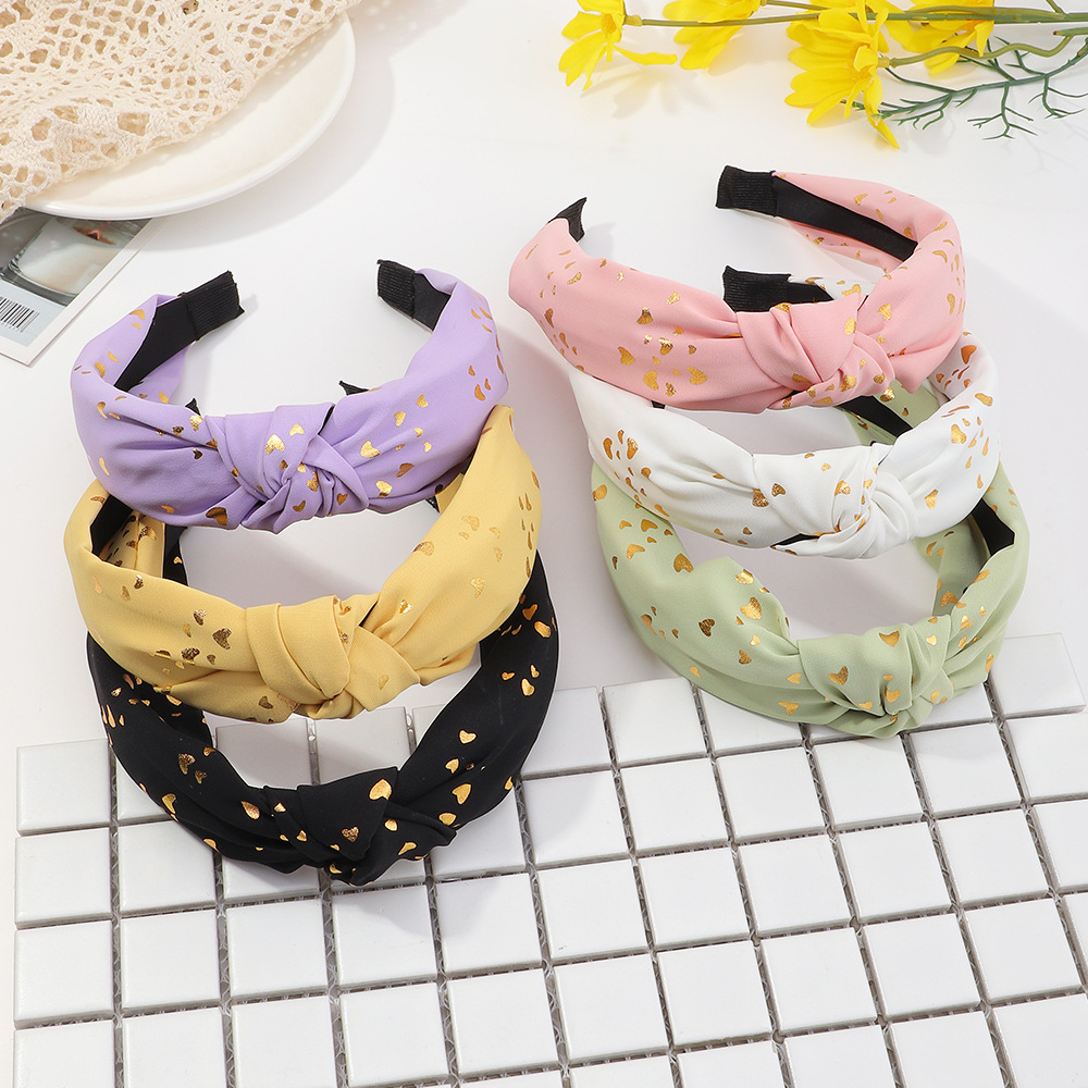 Korean Fabric Double Veil Wide-brimmed Headband Wholesale display picture 3