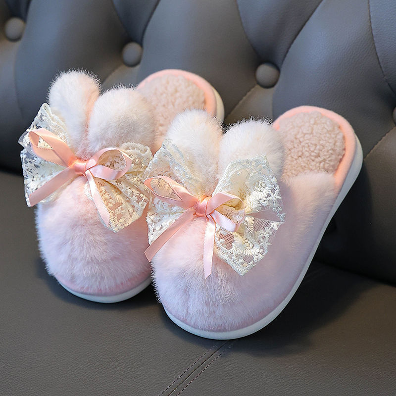 Zapatillas de algodón para niños otoño e invierno 2025 antideslizantes para el hogar con una base suave cálida lindas zapatillas de dibujos animados para hombres y mujeres niños niños