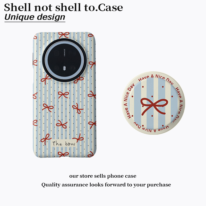 Striped Spotted Bow Magnetic Film Two-In-One Suitable for Huawei Oppo/Vivo High-End Mobile Phone Case Xiaomi Striped Spotted Bow Magnetic Film Two-In-One Suitable for Huawei Oppo/Vivo High-End Mobile Phone Case Xiaomi