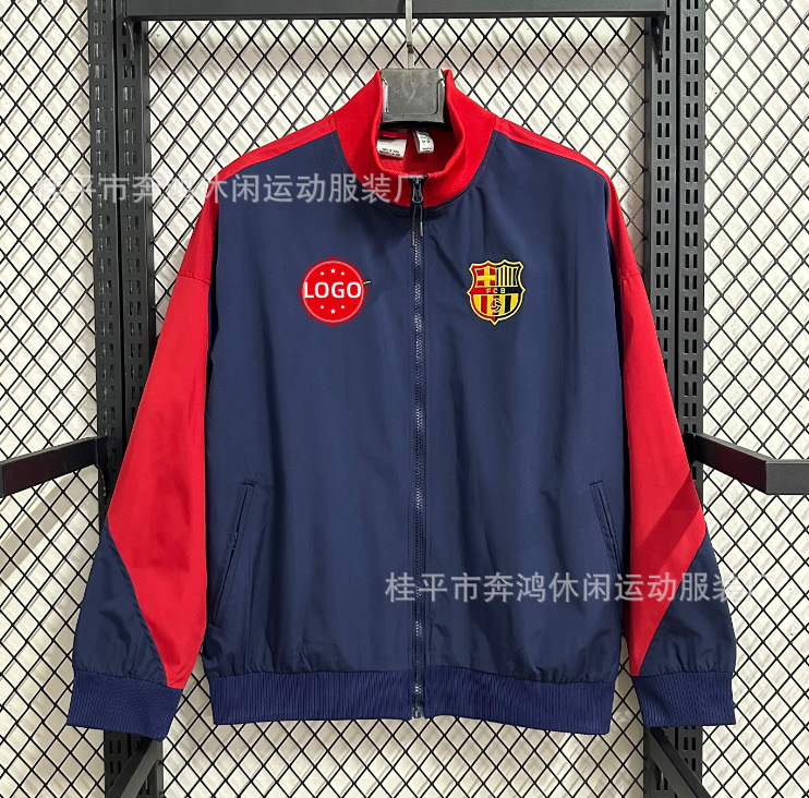 サッカーユニフォームレトロ長袖ジャージ防水日焼け止めウインドブレーカークラシックドイツバサレアルマドリリバプールサッカージャケット|undefined