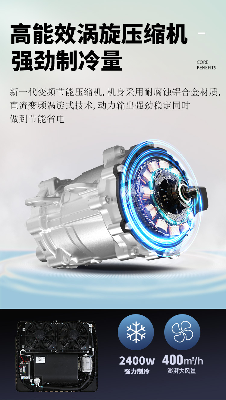Foreign Trade Split-Type Debo Hidden Electric Parking Air Conditioner Dc Variable Frequency Vehicle Modification 24V Rv Cargo Truck 12V