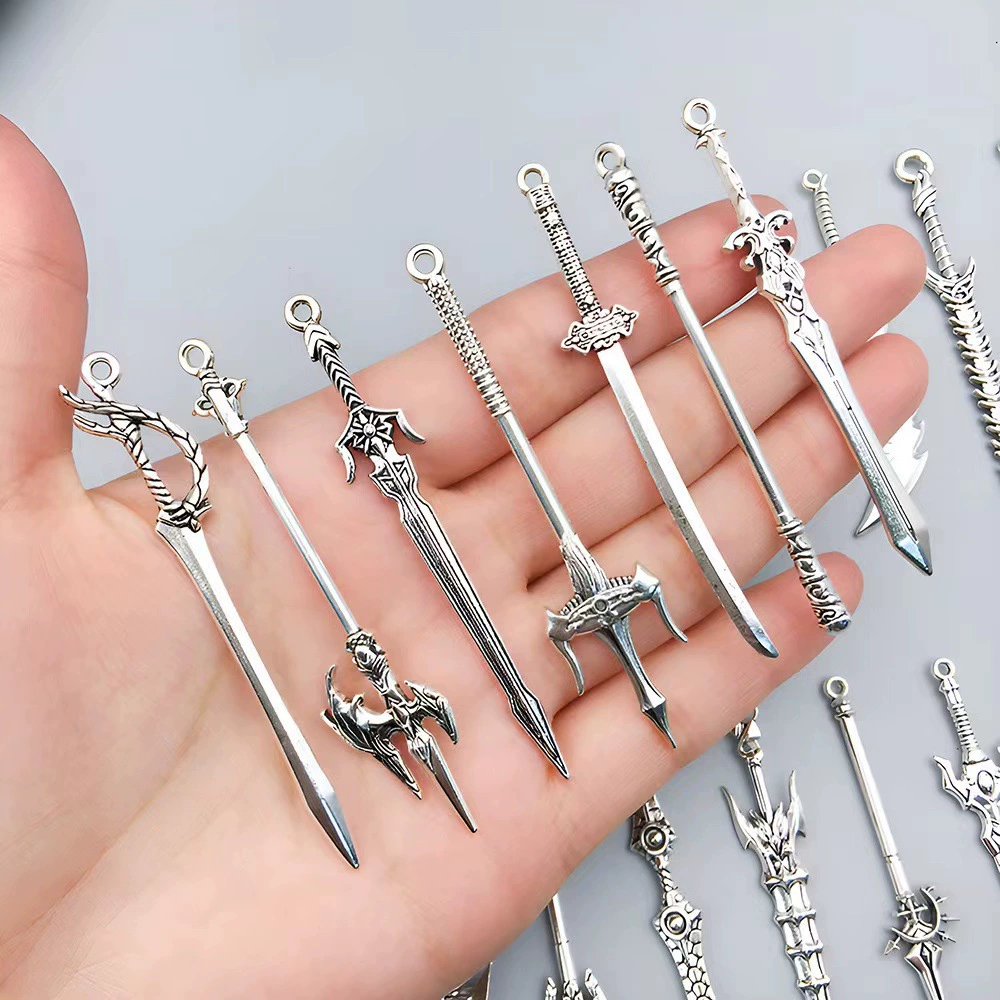 Metal sword, pendant, accessory with accessories, DIY