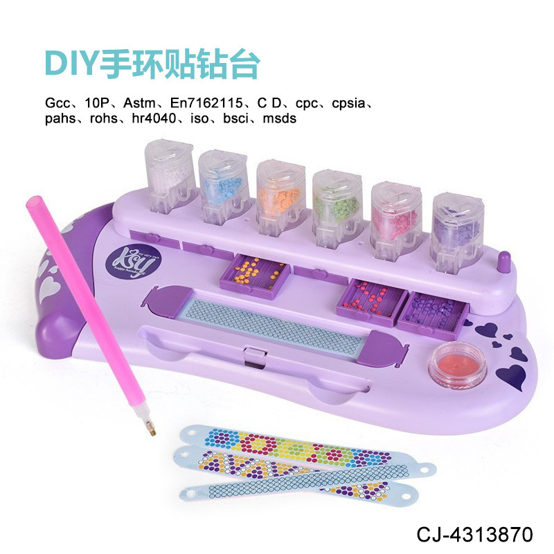 New Cross-border Kidsren's Educational Creative Dot Diamond Braided Hand Rope DIY Girl's Play House Jewelry Toys Wholesale