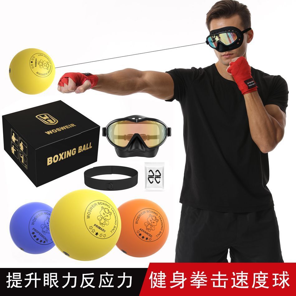Balón de reacción montado en la cabeza de protección completa bola de acompañamiento de seguridad boxeador asistente bola de velocidad pequeña blanca entrenador de boxeo interior para niños