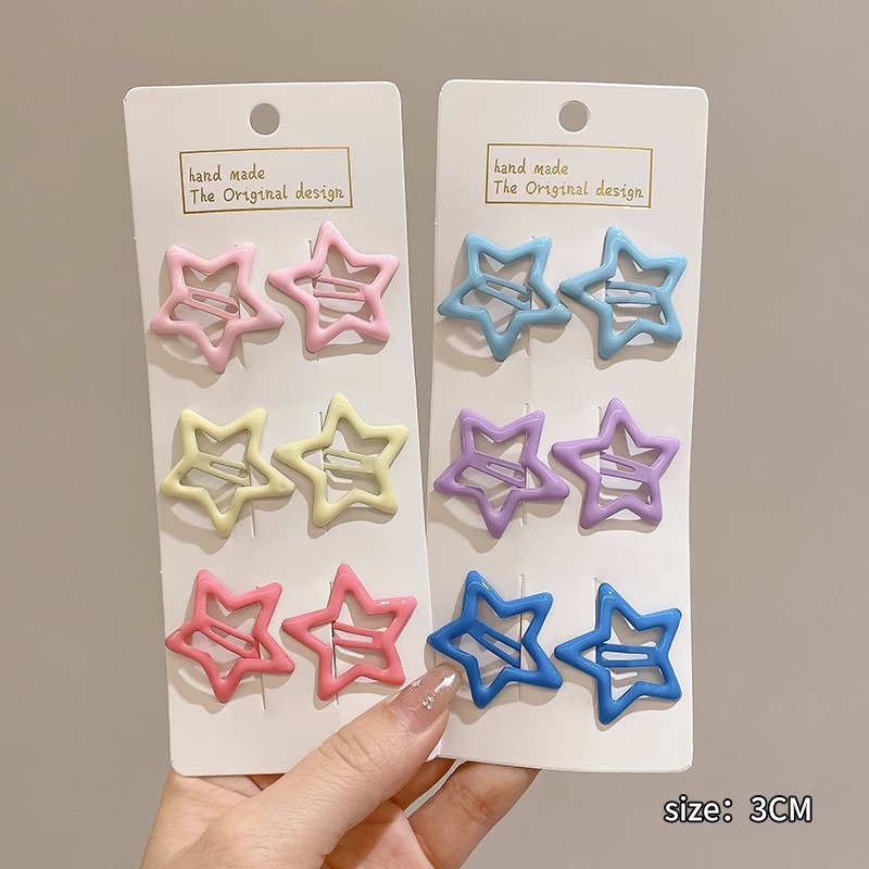 Lindo pentagrama estrella horquilla femenina lado Bangs BB clip horquilla para niños dopamina accesorios para el cabello pequeño clip tocado