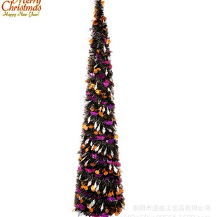 Christmas Tree Two-Color Poppy Foldable In-Stock Halloween Atmosphere Scene Decoration Ornament Spiral Tree Atmosphere Decoration