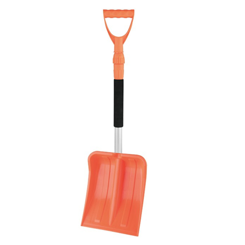 长方形PP塑料雪铲头 搭配可伸缩铝杆 方便携带小体积铲雪工具