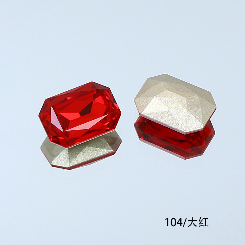東洲クリスタル14*10長方形八角形ネイルアート尖底ラインストーンK9ガラスラインストーンDIY装飾品アクセサリー衣料品材料|undefined