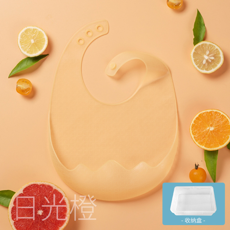 宝宝吃饭超薄硅胶围兜儿童饭兜婴儿柔软轻薄防水围嘴口水兜口水巾|undefined