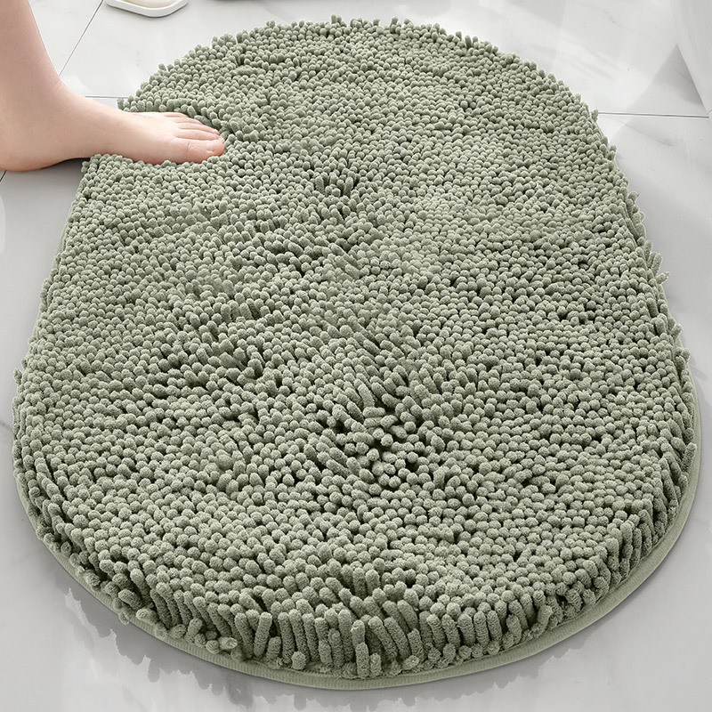 TEMU venta caliente esterillas de piso de cheneil de espesamiento alfombra de absorción de agua fuerte alfombra de puerta antideslizante inodoro alfombra de cama cama image 44
