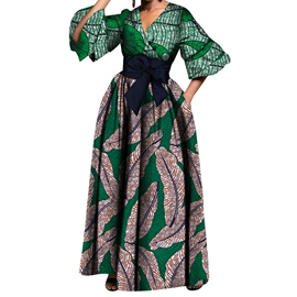 印花、扎染布;连衣裙;童连衣裙