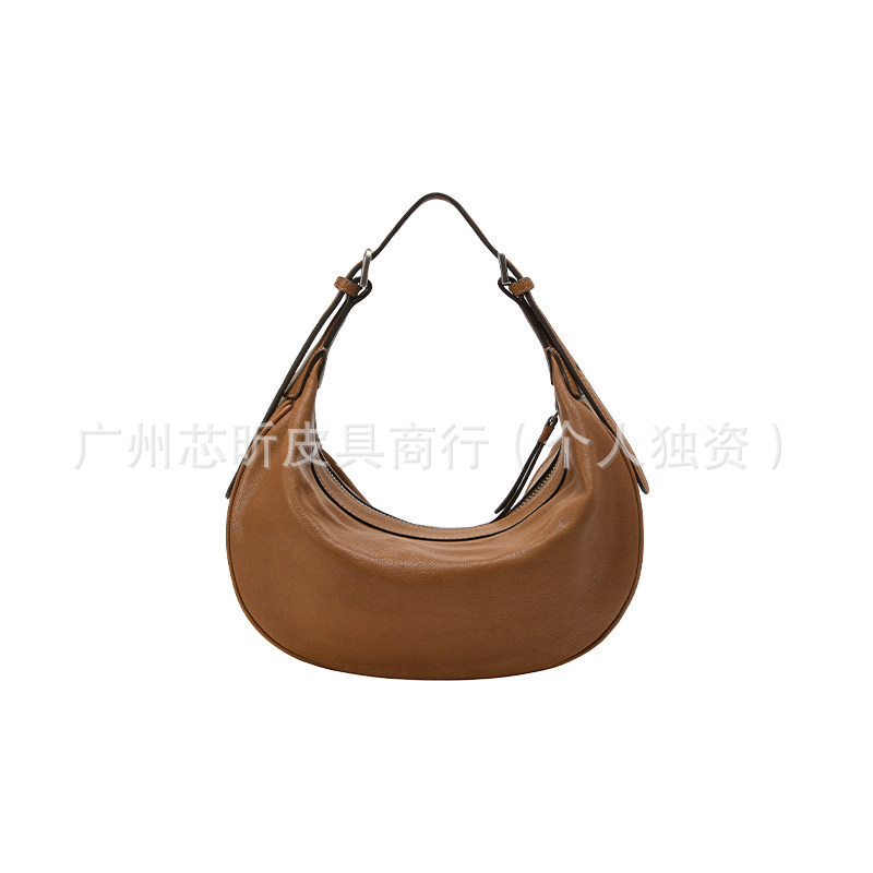 Qiu Zhenzhen Crescent Hobo Bag Vegetable-Tanned Sheepskin Minimalist Versatile Commuter Crossbody Shoulder Underarm Bag For Women - Thumbnail 8