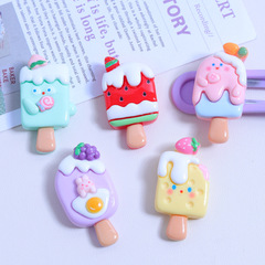 Cartoon dessert ice cream food toy diy cream glue homemade jewelry hairpin resin accessories creative shoe buckle wholesale