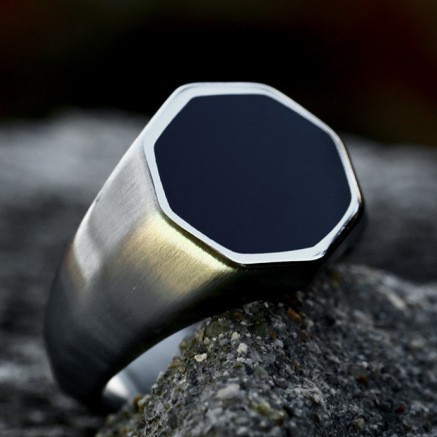 Cool Popular Brand Titanium Steel Hexagonal Men's Ring