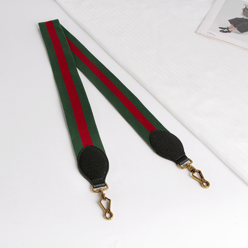 Correa de hombro ancha de cinta GG bolsa de cabeza de tigre bolsa de cámara longitud ajustable cinturón de bolsa de lona de contraste de color rojo y verde