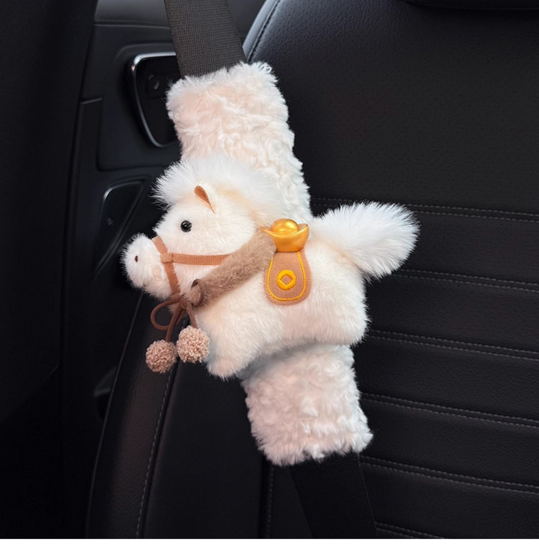Get Rich Quickly Car Seatbelt Shoulder Pads Decorative Anti-Wear Clothing Cute High-End Feel Creative for Women a Pair for Couples