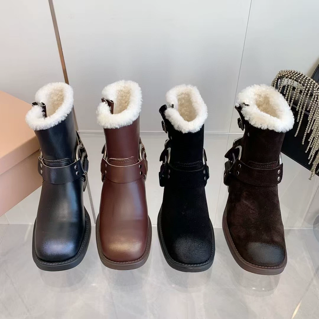 Gaiding 2024 новые модные ремни пряжки шерстяные мотоциклетные короткие сапоги из кожи старые цветные сапоги