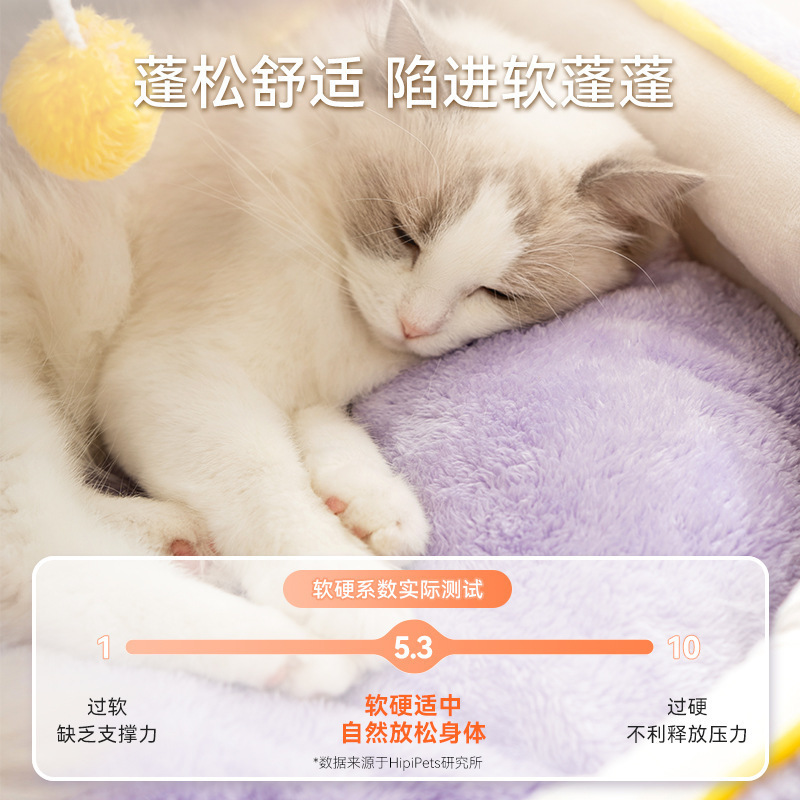 猫窝半封闭秋冬加厚保暖摇篮窝棋盘格甜梦睡觉宠物圆窝狗窝房子窝|undefined