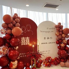 订婚宴布置风网红订婚礼回门宴背景墙板气球装饰用品套餐板