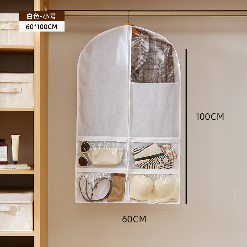 Nueva bolsa de polvo multifuncional con cuadrícula para ropa doméstica cubierta de polvo armario visual colgante artefacto de almacenamiento