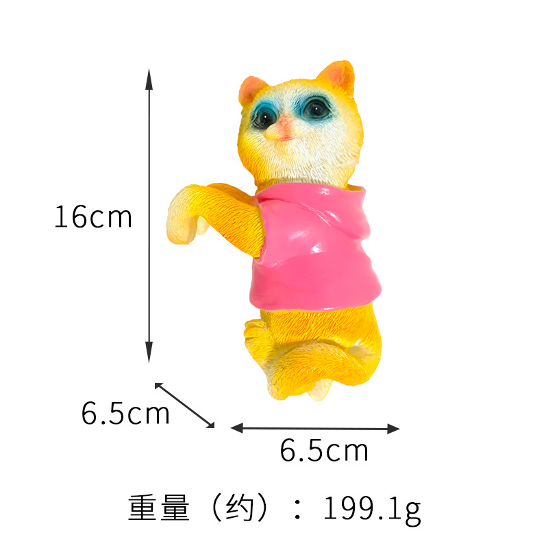 Decoración de pared para acuario con gato realista de resina, adorno para acuario para paisajismo, nuevo modelo de gato con atuendo.