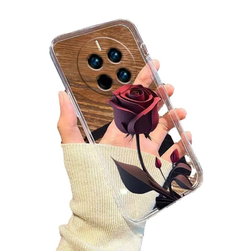Simple Rose es adecuado para el nuevo Huawei P70 Space Shell Honor 100pro alta transparencia mate60 todo incluido NOVA12