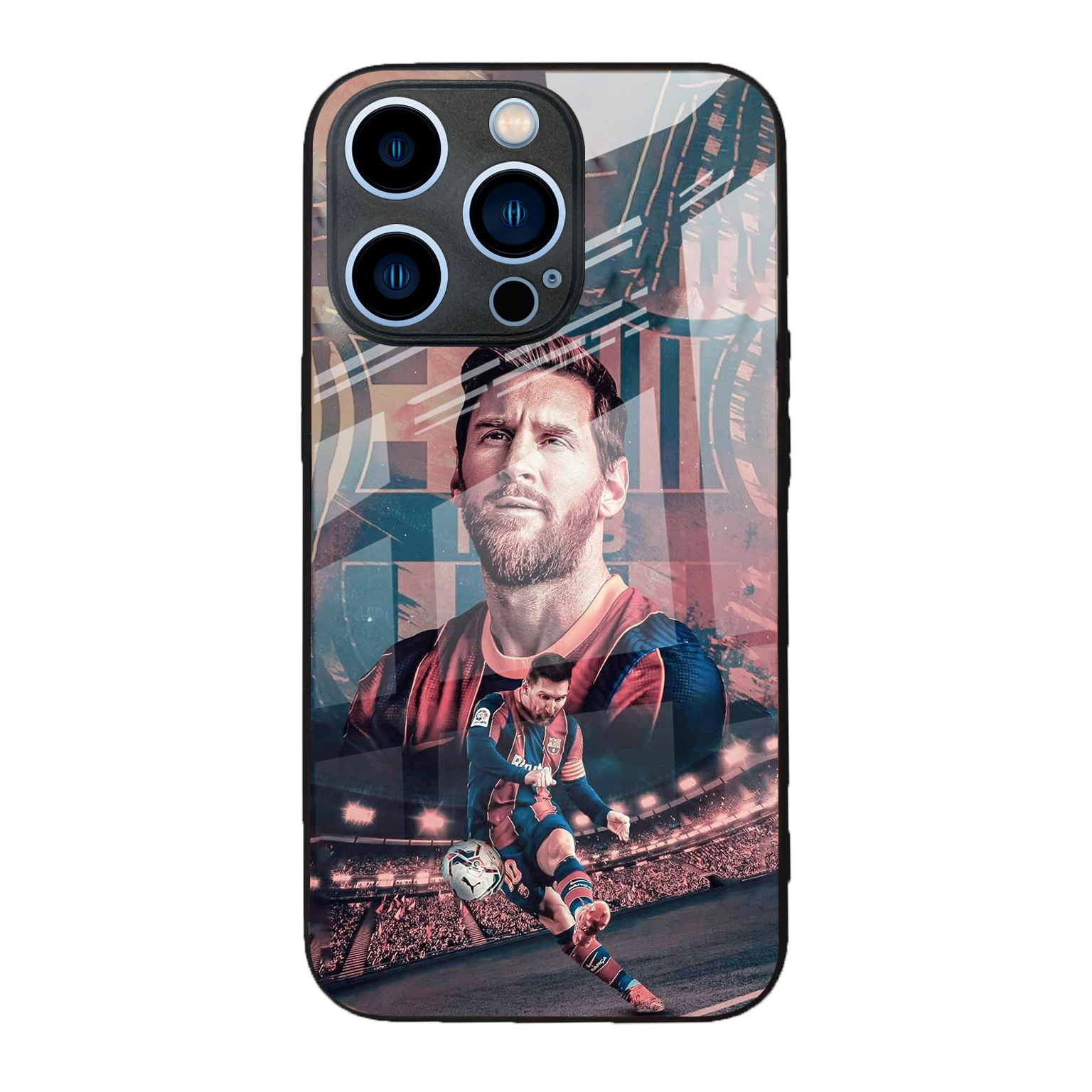 Funda de teléfono de cristal para iPhone 17 Pro Max con diseño de Messi de la Copa Mundial, para fanáticos del fútbol, compatible con iPhone 16 Pro y 13, antihuellas.