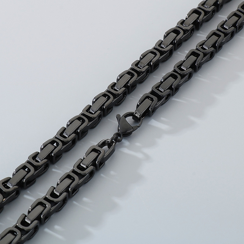 Byzantine Emperor Chain Necklace For Men In Stainless Steel_voghion.com
