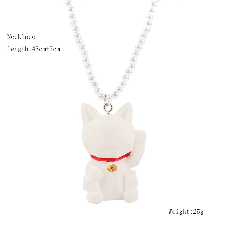 Fashion Animal Lucky Cat Miyuki Bead Necklace display picture 3