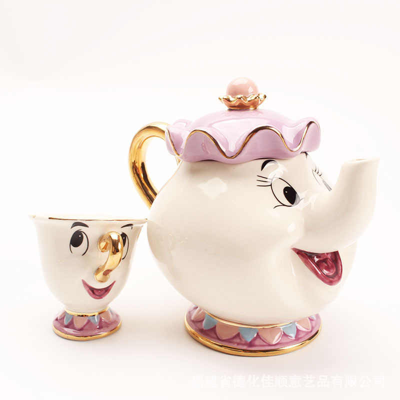 La belleza japonesa y la bestia set tetera archi taza de cerámica tetera Mrs. Potts set tetera