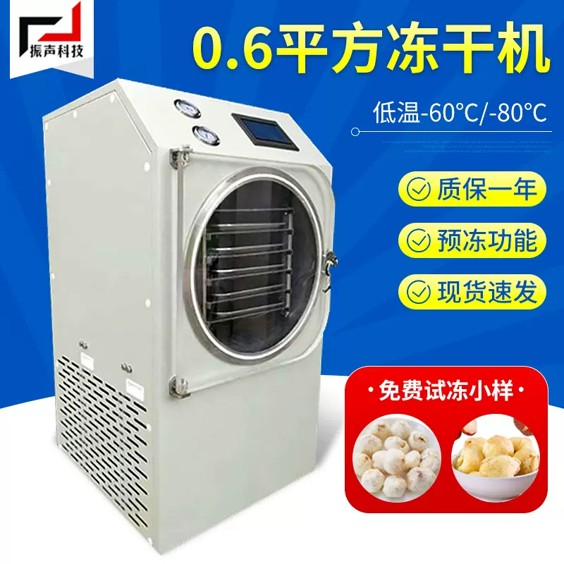 0.6平方真空冷冻干燥机 食品果蔬小型冻干机实验型冻干机