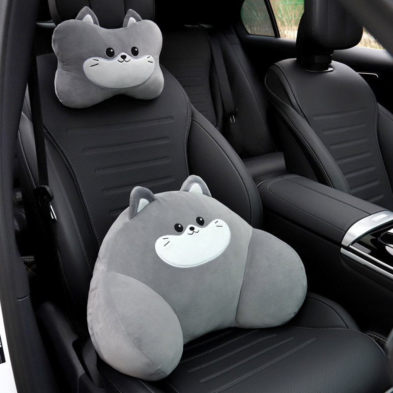 Miaotianxia auto reposacabezas almohada para el cuello cuatro estaciones almohada de cintura universal almohada de asiento interior lindo de dibujos animados