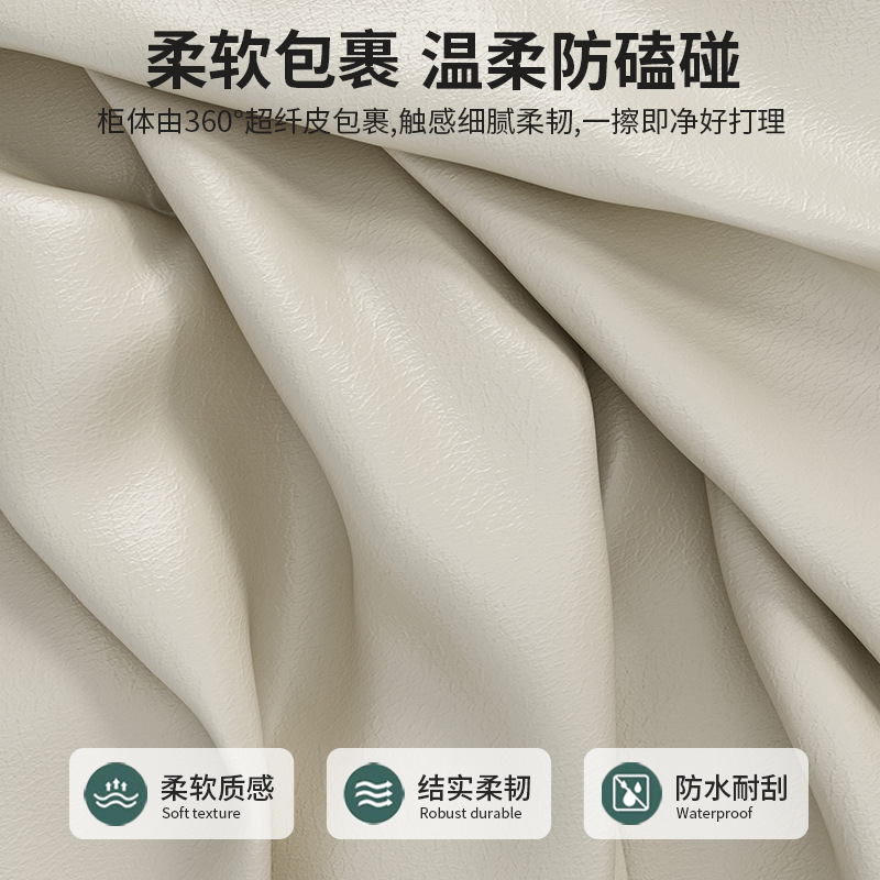 Mesita de noche estrecha de almacenamiento de noche pequeño Gabinete dormitorio crema Estilo madera maciza cajón doble gabinete lateral pequeño Gabinete hueco