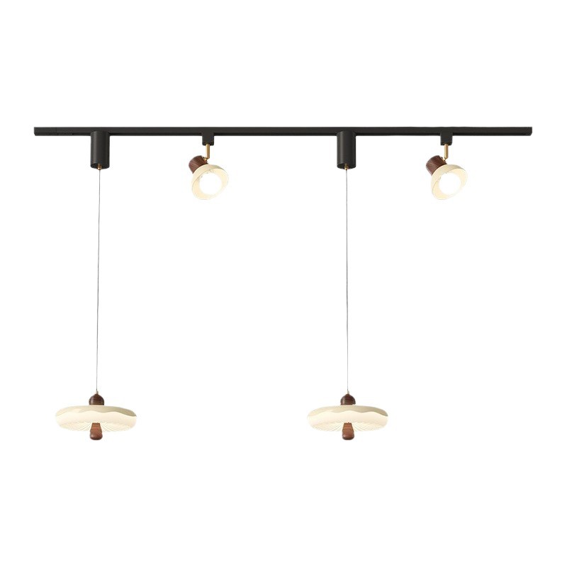 Lámpara de comedor, mesa de comedor de grano de madera de nogal, candelabro, diseño único creativo japonés, foco, cama de dormitorio, candelabro pequeño