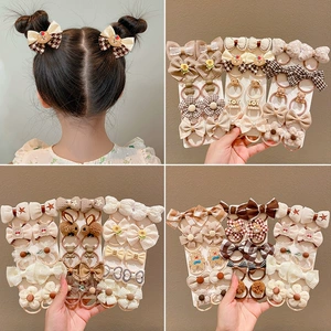 Milk brown ten-piece children's hair band high elasticity does not hurt hair rubber band hair rope tie hair cute baby hair accessories