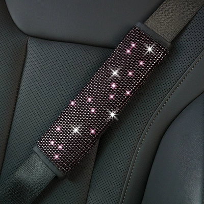 Protector for Vehicle Interior Seat belt shoulder pad - deep-purple-diamond-1-pack
