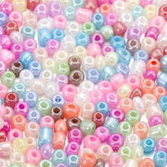 DIYビーズガラス米ビーズ小さな米ビーズマカロンガラスビーズ4mm間隔ビーズジュエリーネックレス材料アクセサリー