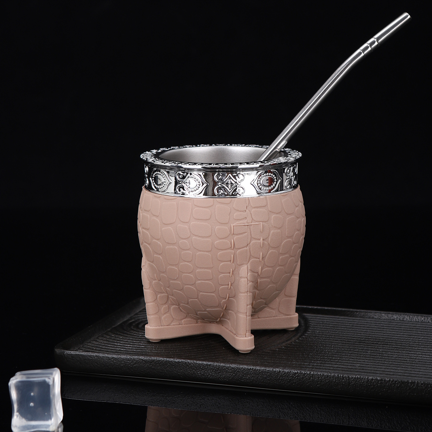 Copa Amazon 304 de acero inoxidable Madai con paja, textura de caparazón de tortuga, taza de cáscara de huevo, taza de aislamiento argentino creativo