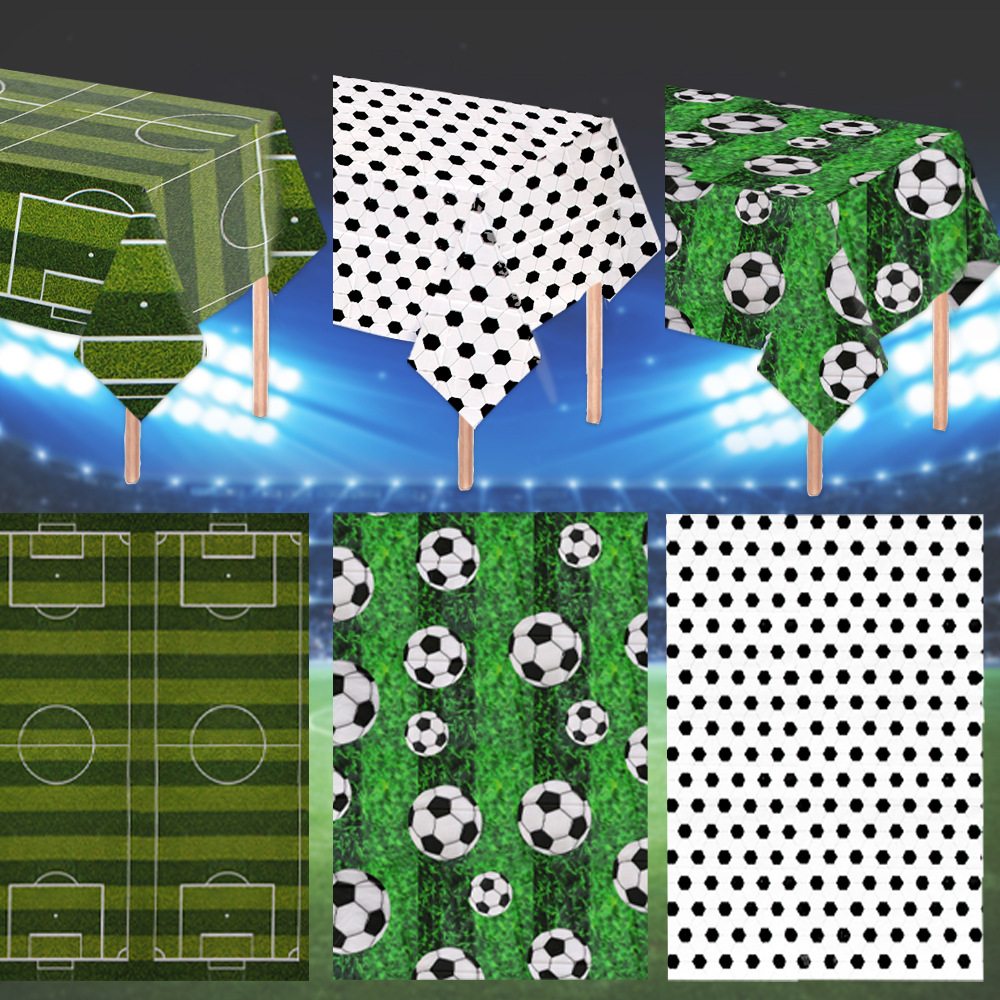 137*274cm World Cup Decorations Tablecloth Fans Cheering Props Football Grids Background Cloth