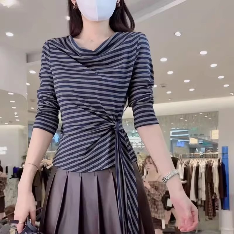 时尚chic辣妹修身显瘦长袖打底女初秋2025新款小个子减龄百搭上衣|undefined