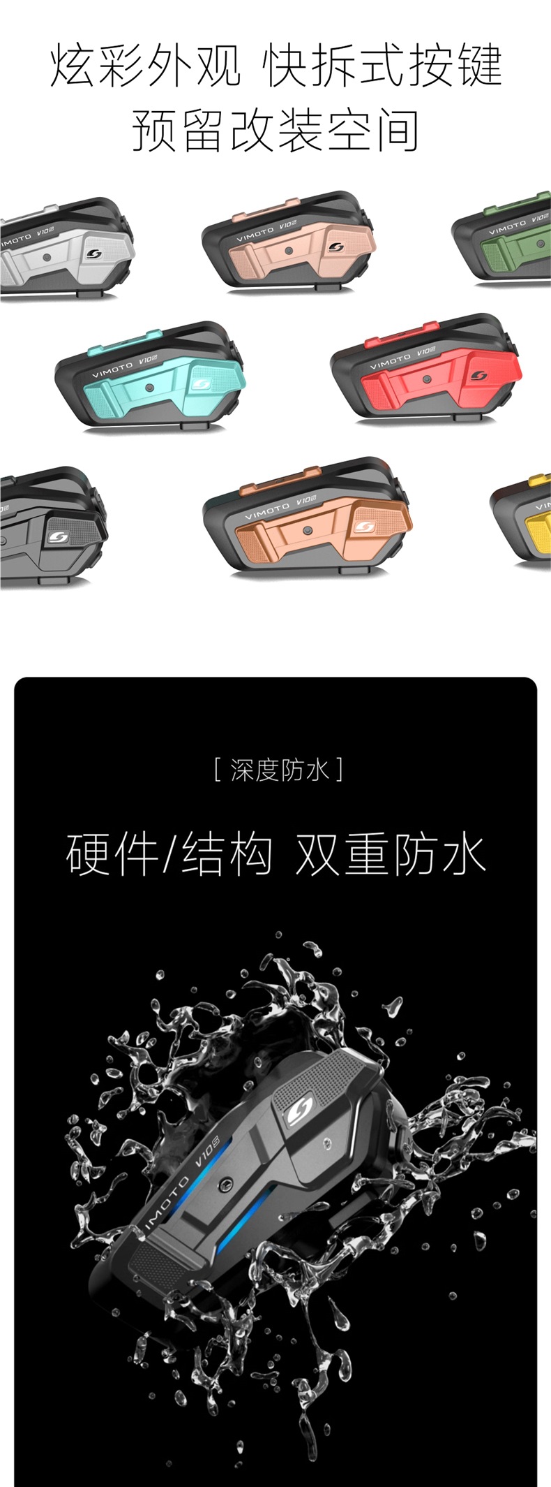 Vimetong V10S Motorcycle Helmet Bluetooth Headset Built-In Motorcycle Full-Face Helmet Jbl Unit V10X V9X V8S