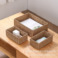 手作りの籐編みの草編み収納籠収納盤茶卓収納ケース文房具収納収納ケース