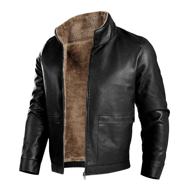 2026 Winter Cross-Border Amazon SHEIN 3D New PU Jacket Fashion Trend Men's Warm Coat European Size